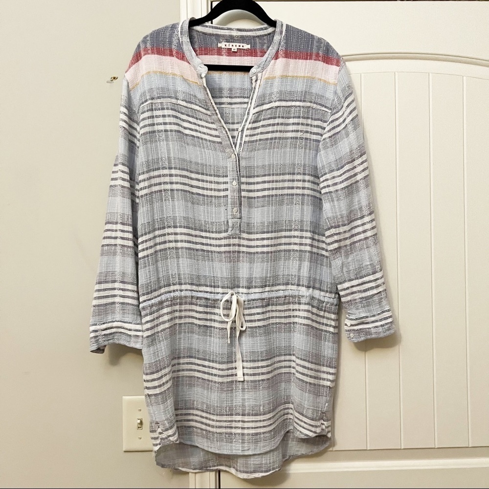 Xirena Sorento Striped Swim Coverup Mini Tunic Dress